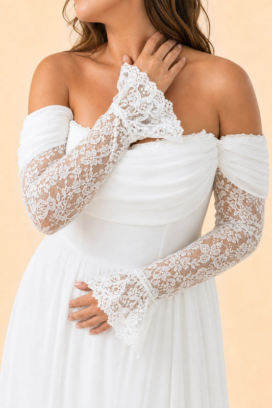 Elegant Long Sleeve Evening Gown Off Shoulder Ruched Design A Line Silhouette with Train