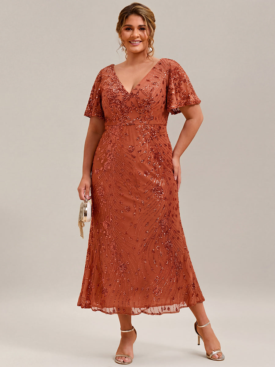 Plus Size Sequin Mermaid Formal Dress