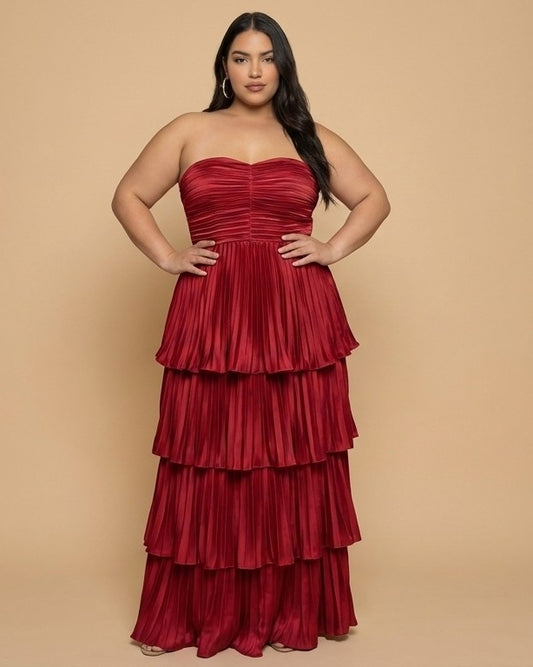 Chantarae Elegant Plus Size A-Line Satin Charmeuse Bridesmaid Dress - N0383