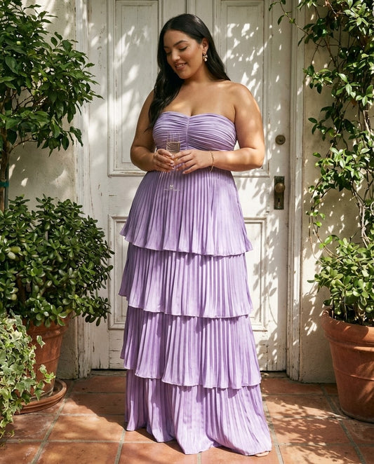 Chantarae Plus Size Timeless Satin A Line Strapless Bridesmaid Dress Elegant Sweetheart Satin Gown for Wedding -N0387