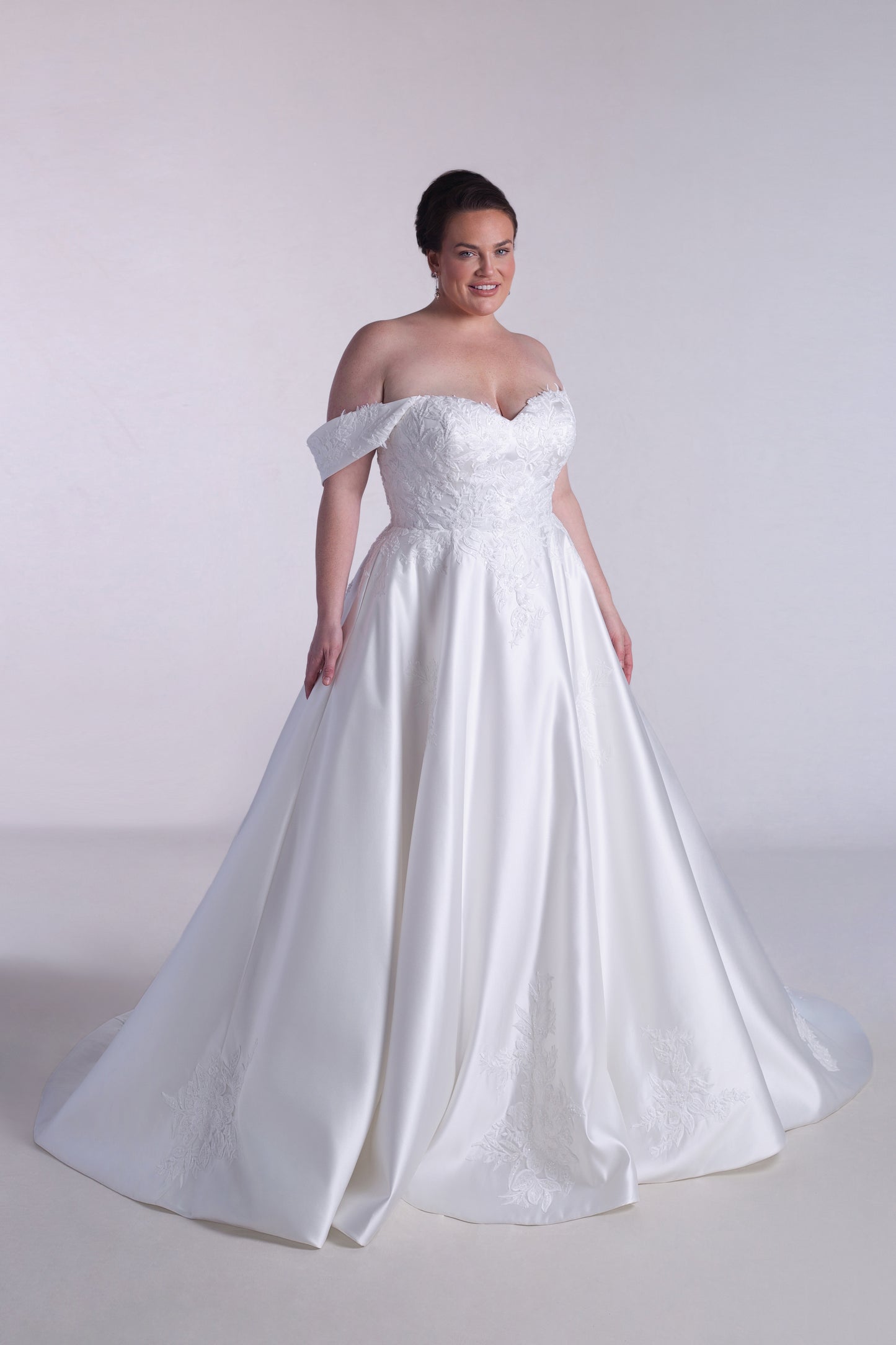 A-line Satin And Lace Wedding Dress