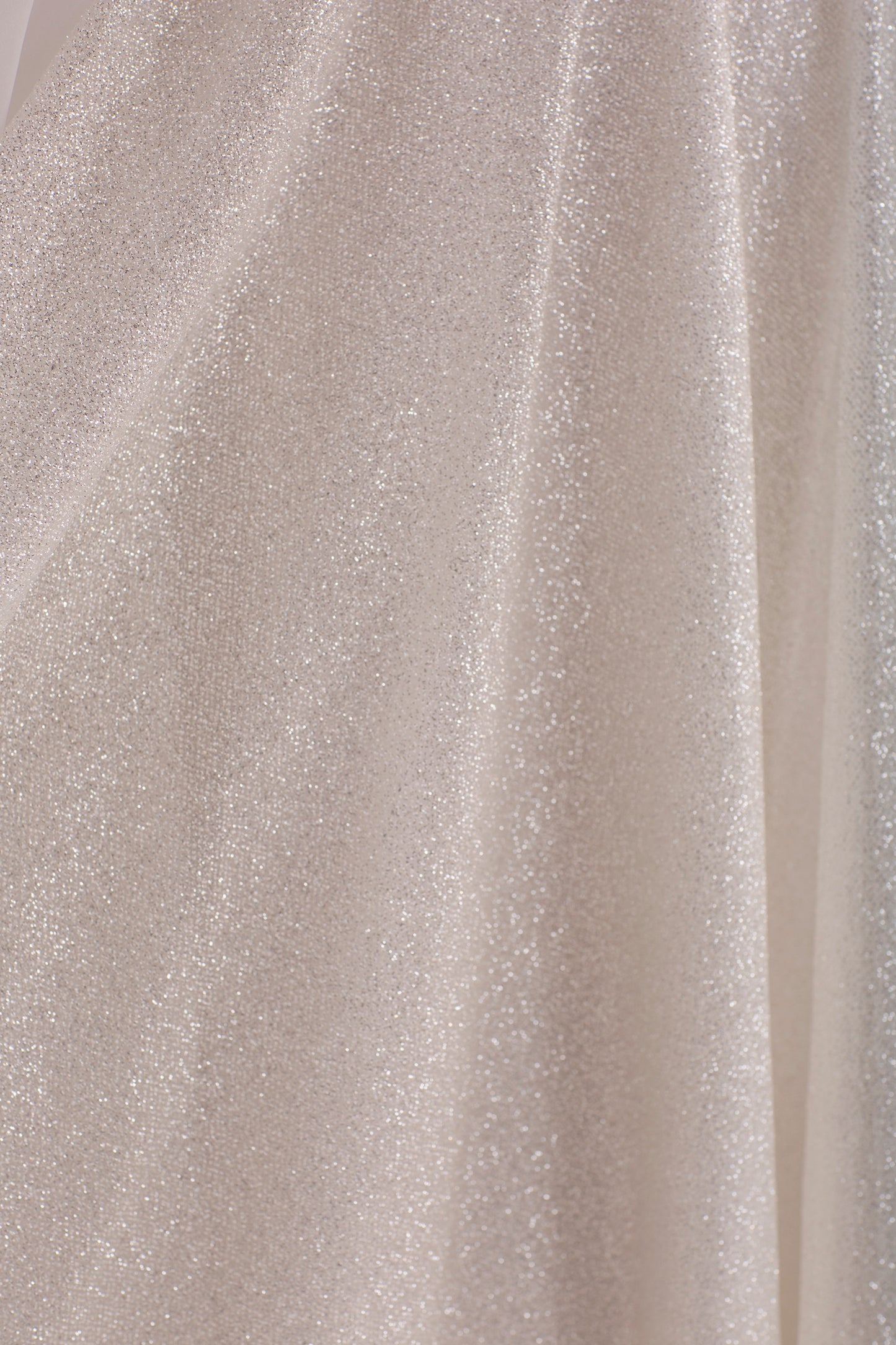 Glitter and Organza A-Line Wedding Gown with Ruched Bodice and Bardot