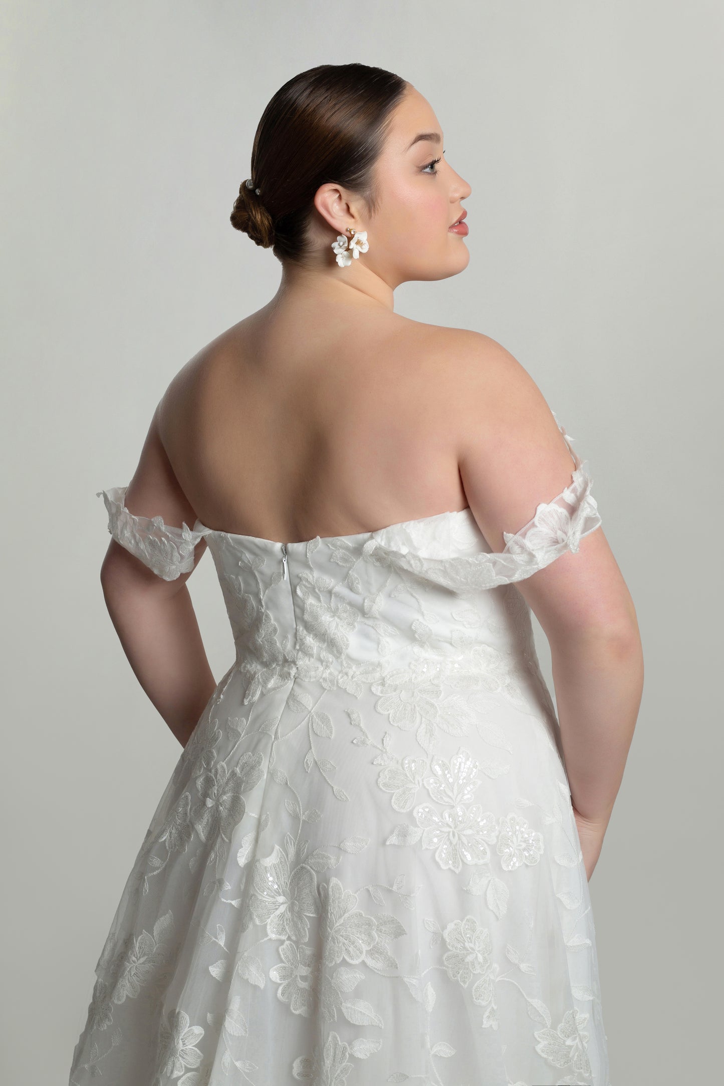 A-line Lace dress with sweetheart neckline delicate drop shoulder straps