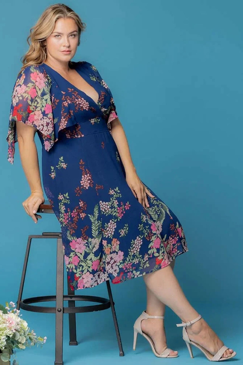 Breezy Border Print Cocktail Dress