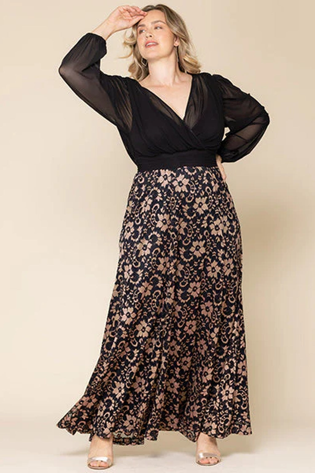 Mon Tresor Lace Evening Gown