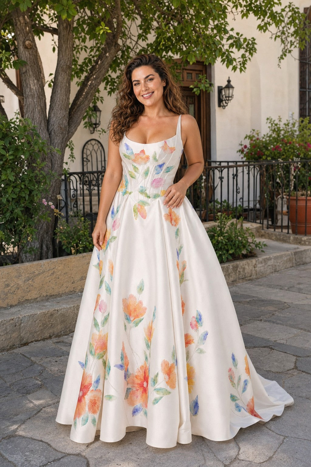 Basqline Strapless Satin Wedding Dress with Basque Waist and Lace-Up Back Design