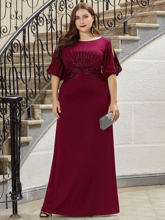 Simple Plus Size Bodycon Maxi Mermaid Wedding Guest Dress