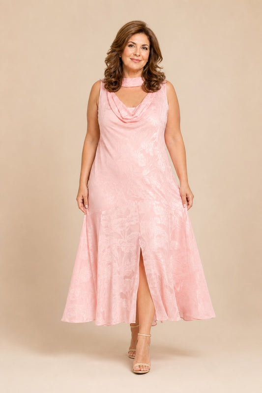 Scarvelle Plus Size Elegant Strapless Floral Evening Gown with Romantic Volume for Weddings and Gala Events