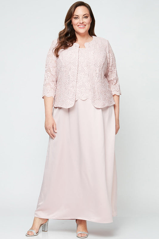 Plus Bethany Glitter Lace Jacket Dress