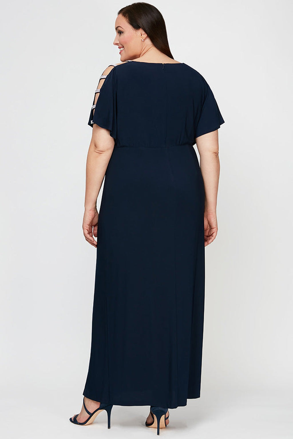 Plus Fiona Embellished Sleeve Jersey Dress