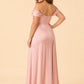 Plus Size Mermaid Bridesmaid Dress with Corset Bodice and Slit