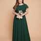 Avenleigh Graceful Plus Size Chiffon A-Line Bridesmaid Gown with Flowing Skirt - N0332