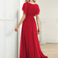 Plus Size Pleated Tie-Waist Chiffon Bridesmaid Dress