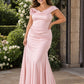 Elegant Plus Size Mermaid Bridesmaid Dress One Shoulder Open Back Detail