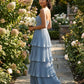 Chantarae Plus Size Off The Shoulder Mesh Bridesmaid Dress Leg Slit Curvy Friendly Sheath Gown For Wedding Party -N0370