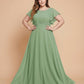 Avenleigh Classic A-Line Chiffon Plus Size Bridesmaid Dress with Light Fabric for Ceremony -N0333
