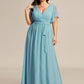 Plus Size Pleated Tie-Waist Chiffon Bridesmaid Dress