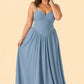 Elegant A Line Chiffon Gown with Adjustable Lace Up Corset Back