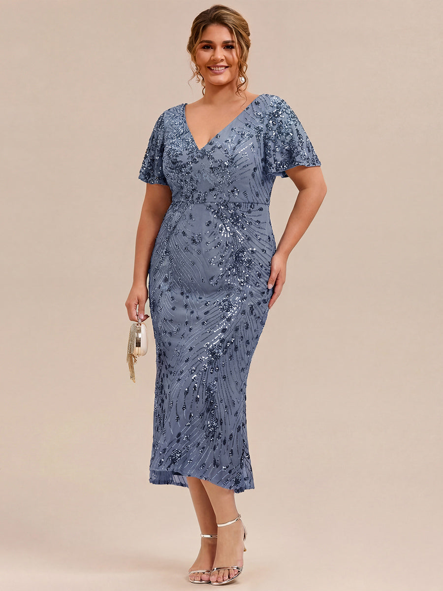 Plus Size Sequin Mermaid Formal Dress