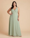 Silvarelle Elegant Plus Size Sheath Bridesmaid Dress with Chiffon for Wedding Party -N0363