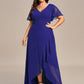 Plus Size Elegant Lotus Sleeves Chiffon Bridesmaid Dress