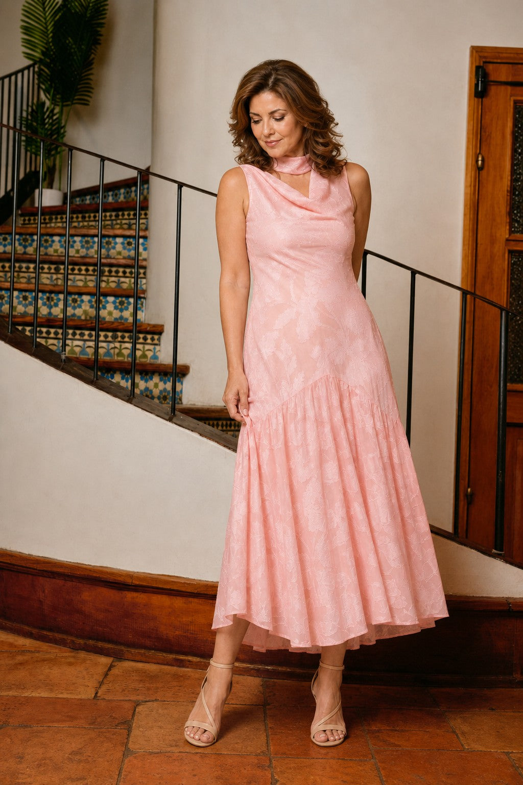 Scarvelle Plus Size Elegant Strapless Floral Evening Gown with Romantic Volume for Weddings and Gala Events