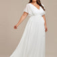 Plus Size Pleated Tie-Waist Chiffon Bridesmaid Dress