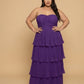 Chantarae Elegant Plus Size A-Line Chiffon Bridesmaid Dress with Sweetheart Neckline - N0373