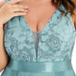 Plus Size Sequin High-Low Deep V Neck Tulle Evening Dresses
