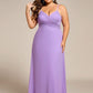 Plus Size Draped Back Criss-Cross Chiffon A-Line Bridesmaid Dress
