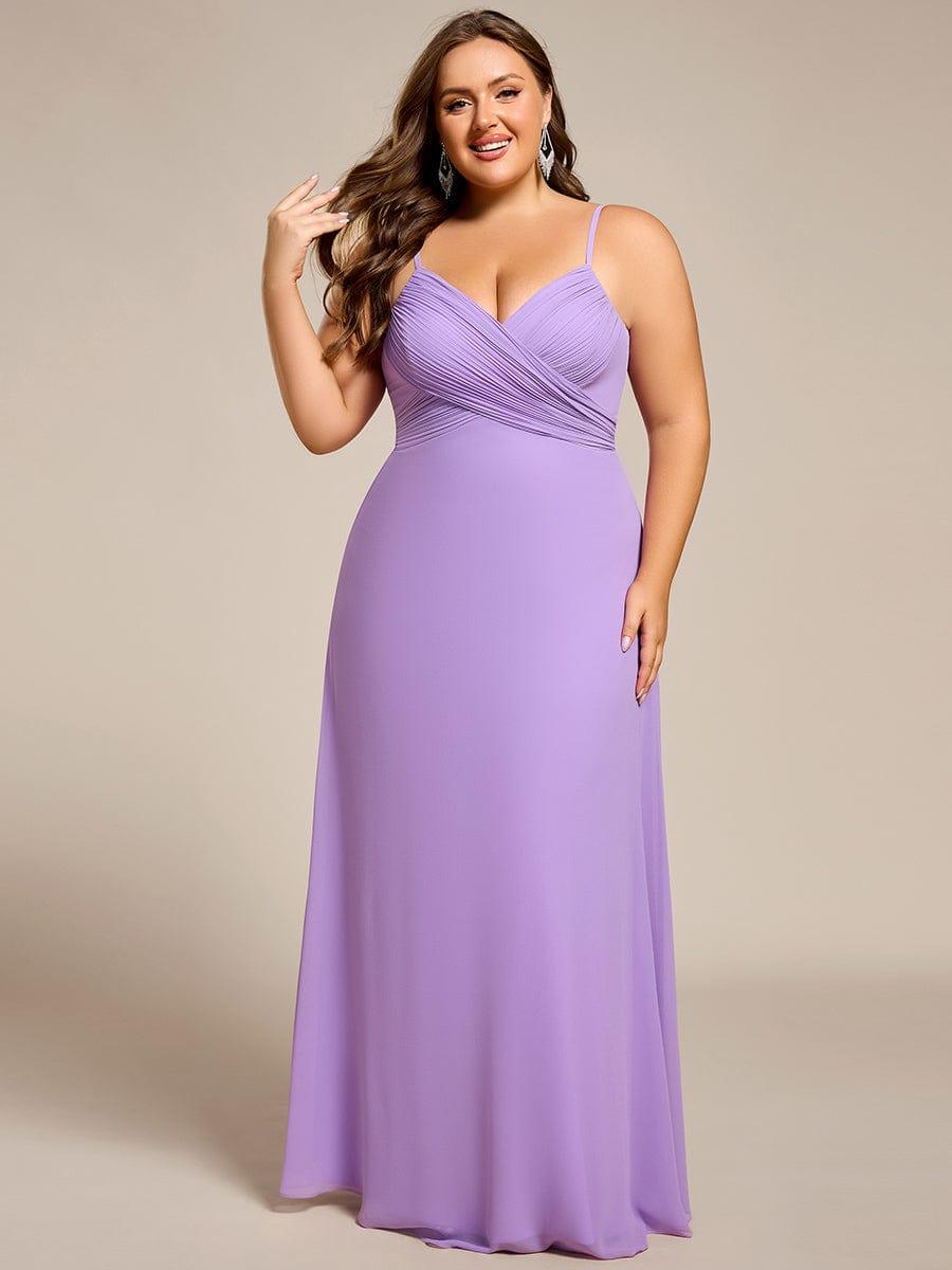 Plus Size Draped Back Criss-Cross Chiffon A-Line Bridesmaid Dress