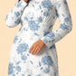 Floral Satin Charmeuse Plus Size Bridesmaid Dress with Elegant Peony Print Bridesmaid Gown Style