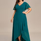 Plus Size Elegant Lotus Sleeves Chiffon Bridesmaid Dress