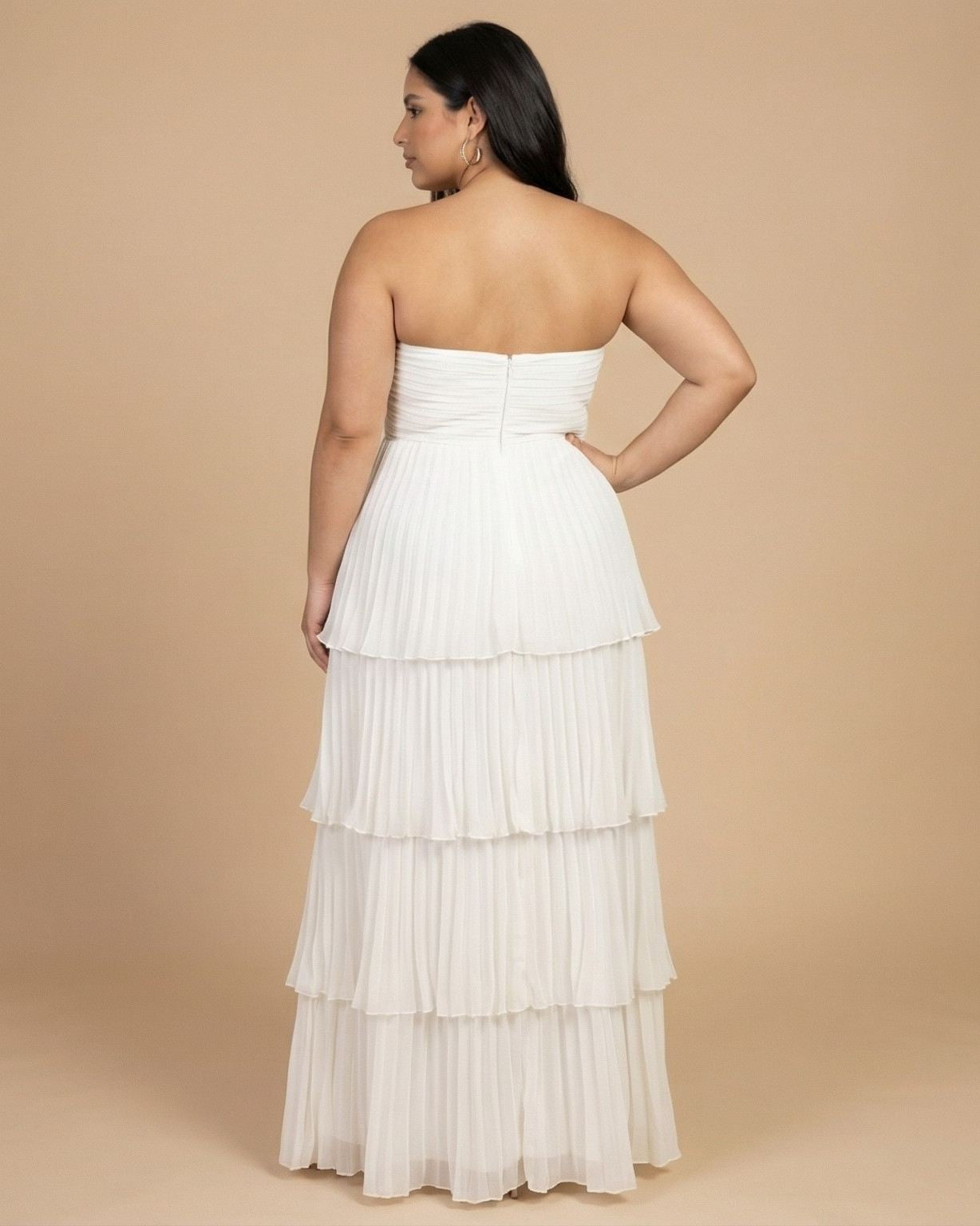 Chantarae Plus Size Elegant Chiffon Bridesmaid Dress with Flowing Silhouette for Wedding -N0371