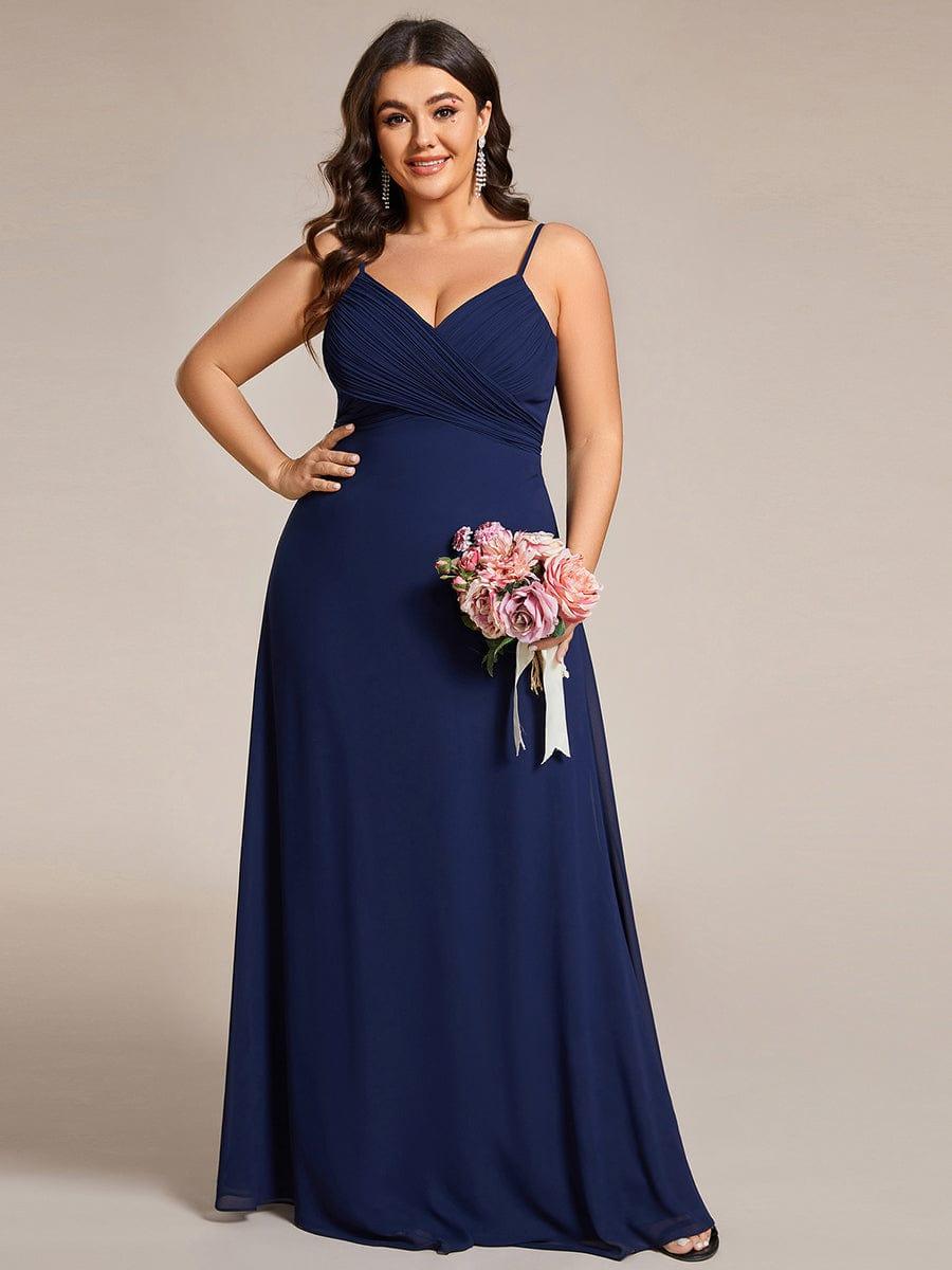 Plus Size Draped Back Criss-Cross Chiffon A-Line Bridesmaid Dress