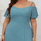 Plus Size Cold Shoulder Formal Bridesmaid Dress with Side Slit