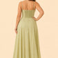Plus Size Ruffled Shirred Tulle Bridesmaid Dress A-Line Maxi