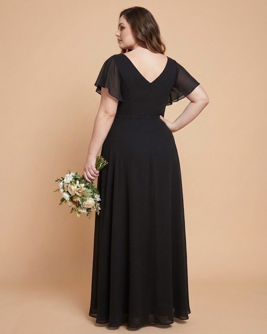 Avenleigh Plus Size Classic A-Line Chiffon Formal Bridesmaid Dress for Wedding Look - N0343