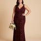 Silvarelle Chic Plus Size Sheath Bridesmaid Dress with Lace Overlay for Wedding Ceremony -N0355