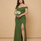 Elanthia Convertible Off-the-Shoulder Mesh Plus Size Bridesmaid Dress for Weddings - N0344