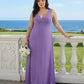 Silvarelle Plus Size Timeless Lace Sheath Floor Length Chiffon Bridesmaid Dress -N0366