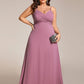 Plus Size Draped Back Criss-Cross Chiffon A-Line Bridesmaid Dress