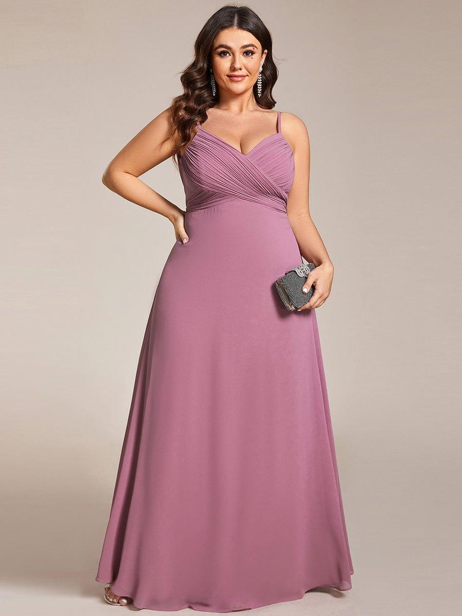 Plus Size Draped Back Criss-Cross Chiffon A-Line Bridesmaid Dress