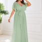 Plus Size Chiffon Tie-Waist Evening Dress