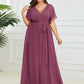Plus Size Pleated Tie-Waist Chiffon Bridesmaid Dress