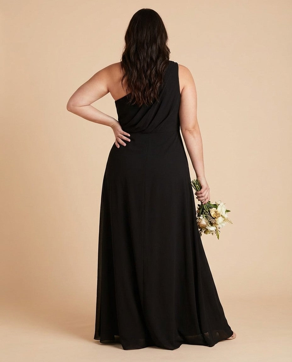 Whisperfall Plus Size Sculpting Panel One Shoulder Bridesmaid Dress - N0321