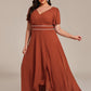 Plus Size V-Neck Rhinestone Waist Chiffon Maxi Formal Evening Dress
