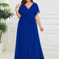Plus Size Pleated Tie-Waist Chiffon Bridesmaid Dress