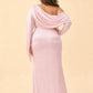 Romantic Bridesmaid Dress with One Shoulder Sleeve and Tie Accent