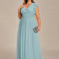 Plus Size Chiffon Pleated A-Line Back Cutout Bridesmaid Dress